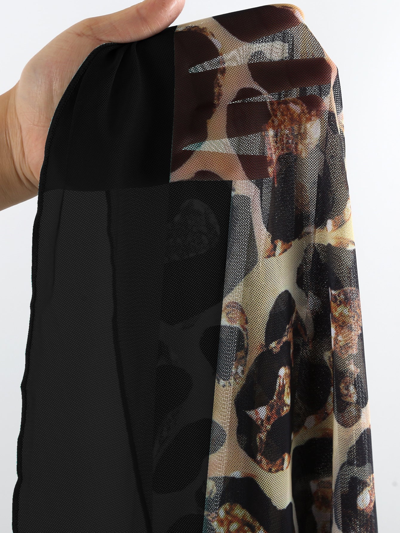 Black Leopard One Piece Swimsuit With Skirt Coverup