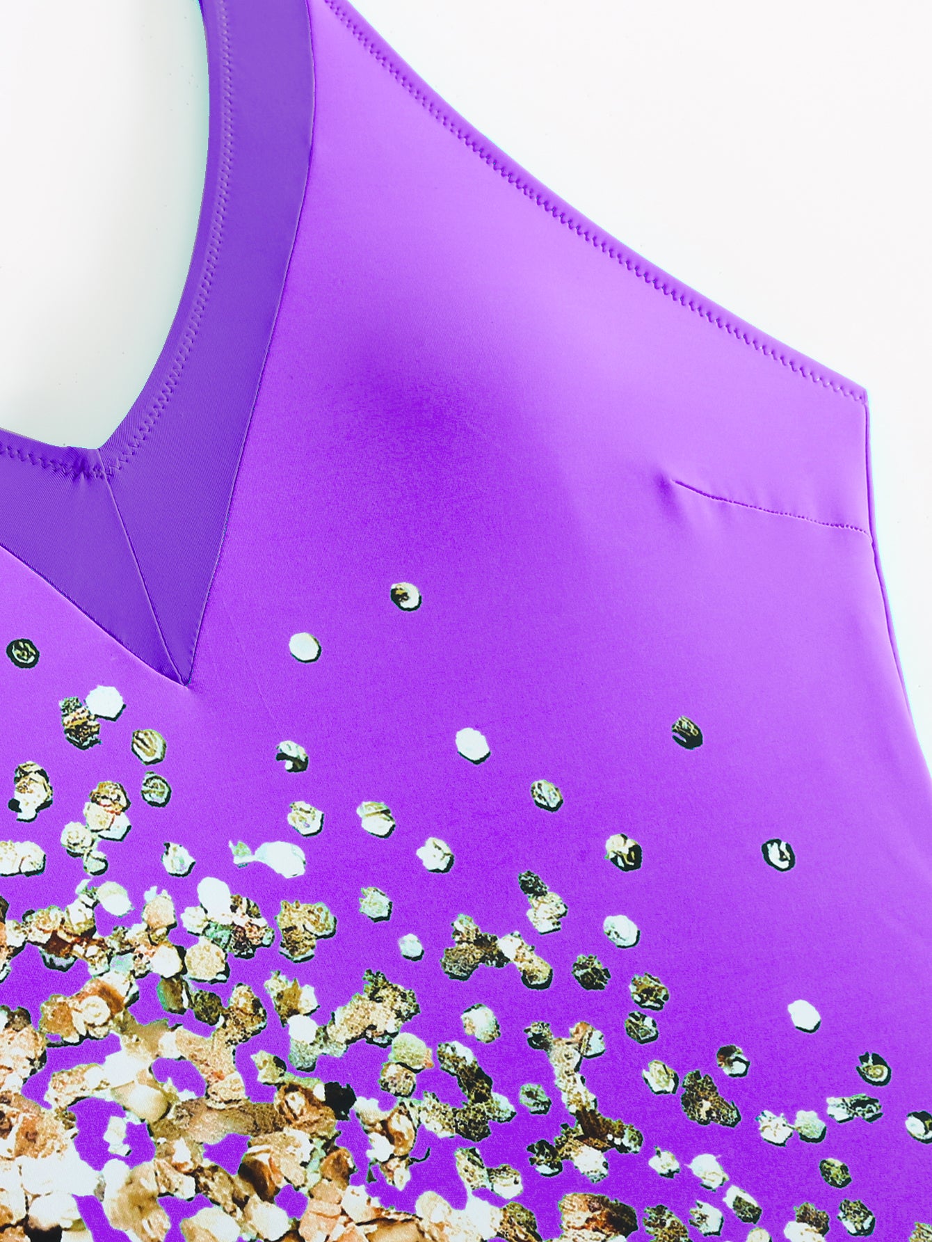 Purple Leopard One Piece Swimsuit With Skirt Coverup