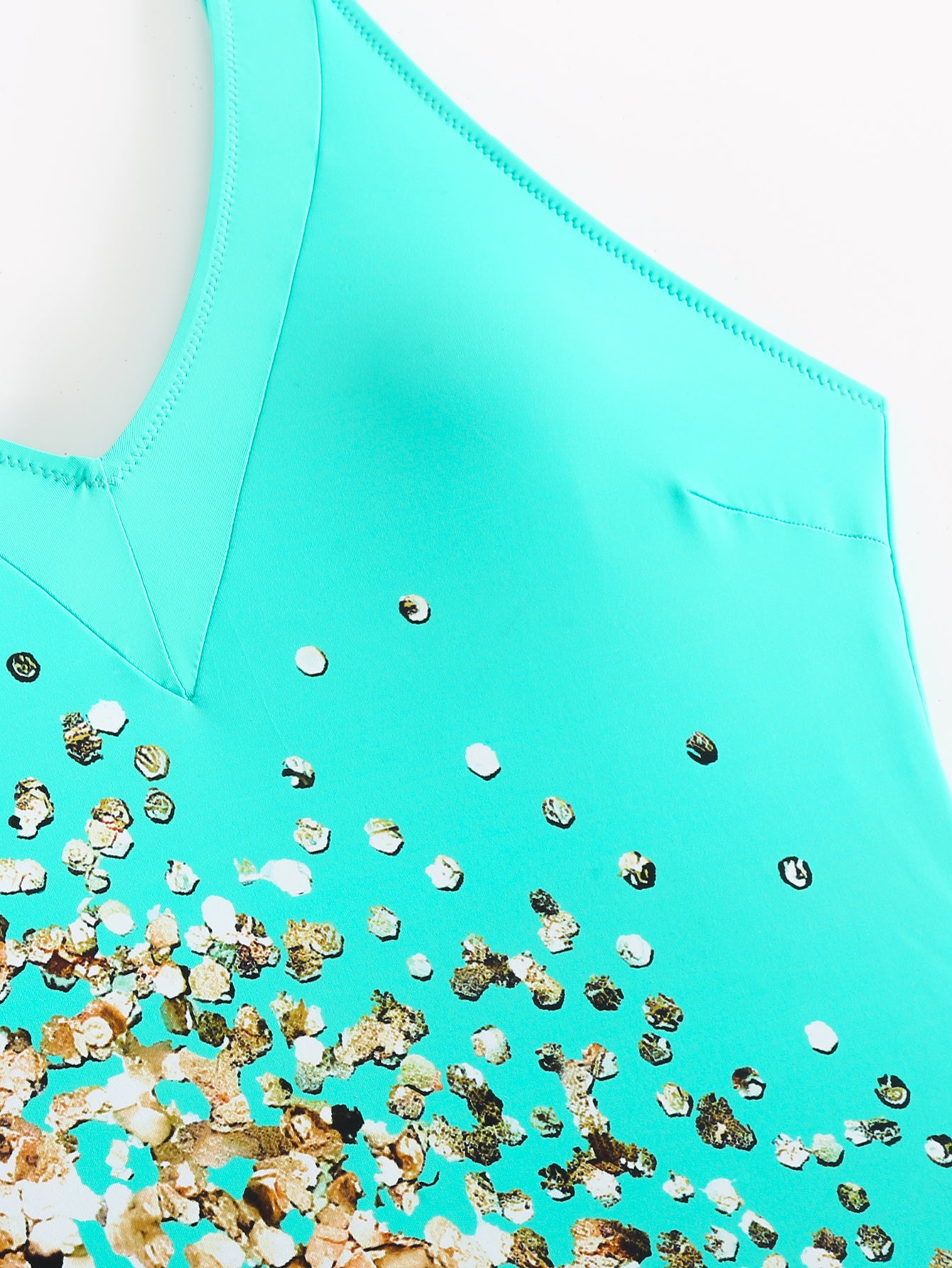 Teal Leopard One Piece Swimsuit With Skirt Coverup