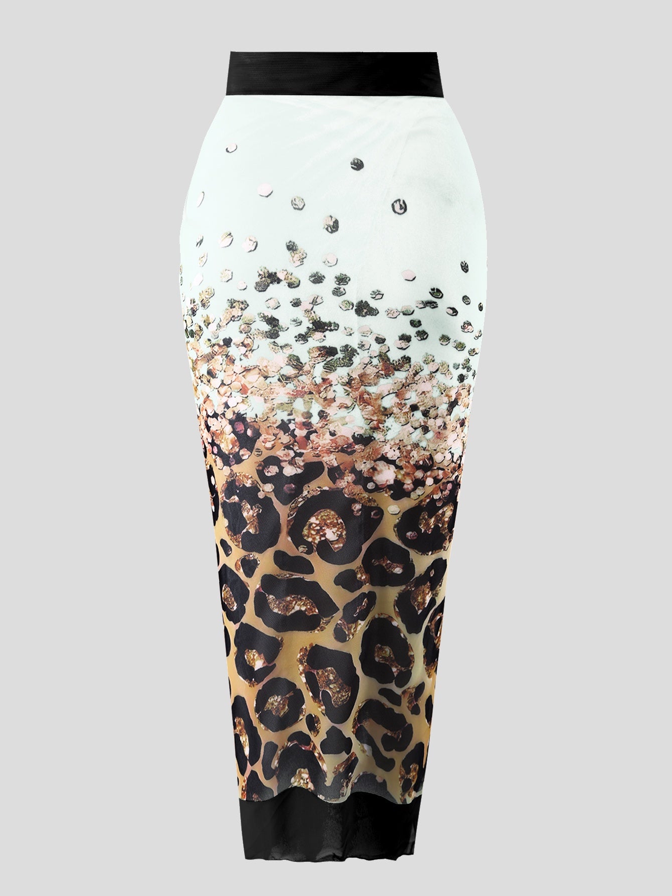 White Leopard One Piece Swimsuit With Skirt Coverup