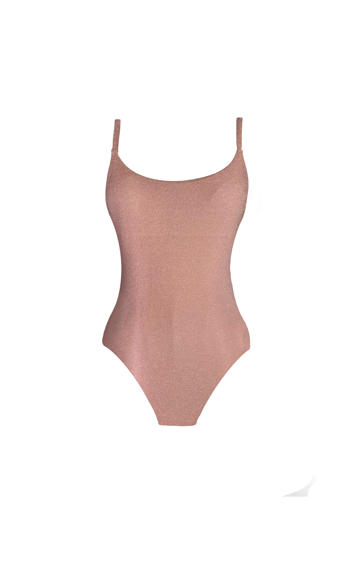 One Piece Sparkly Rose Gold Swimsuit