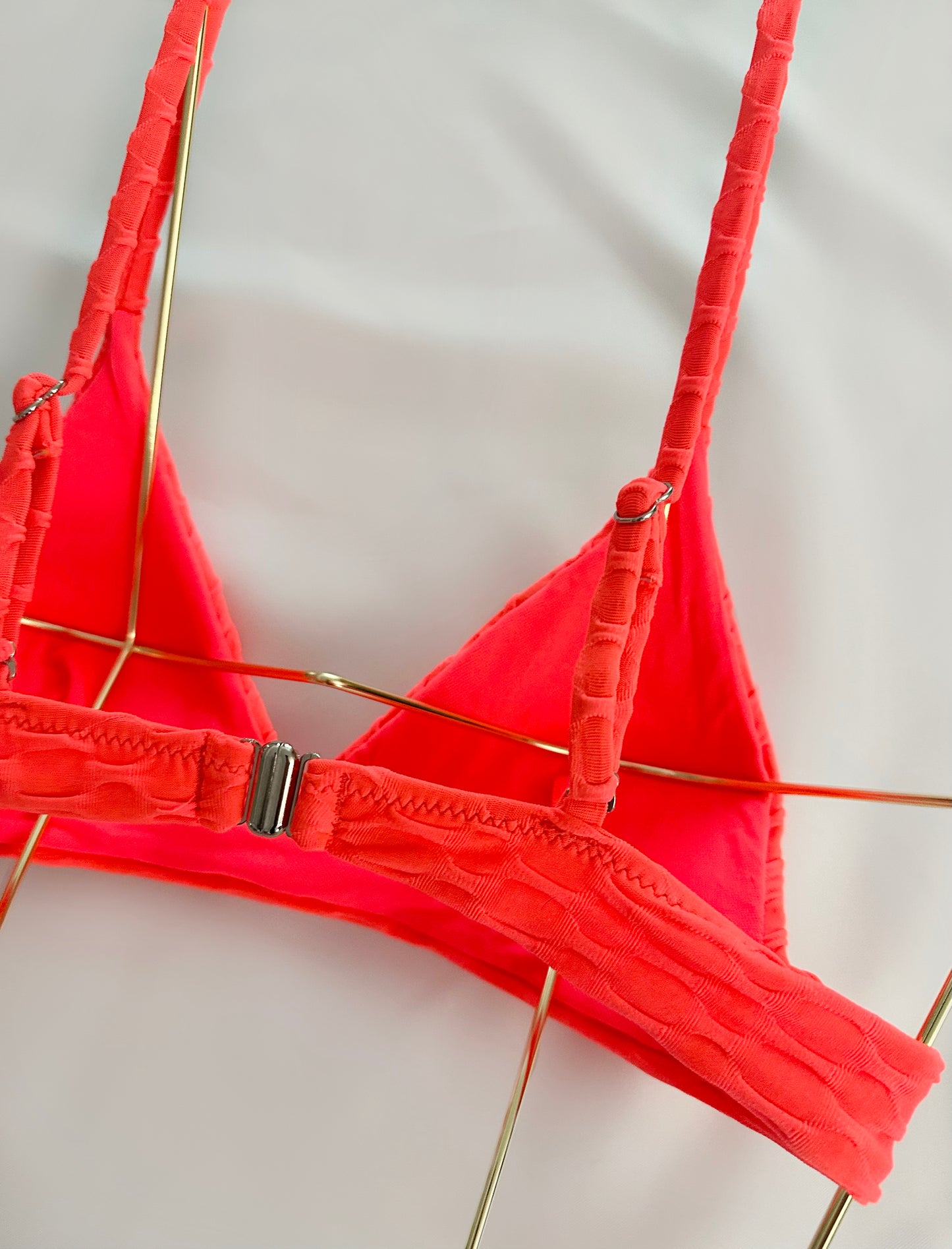 Orange Textured Two Piece Swimsuit